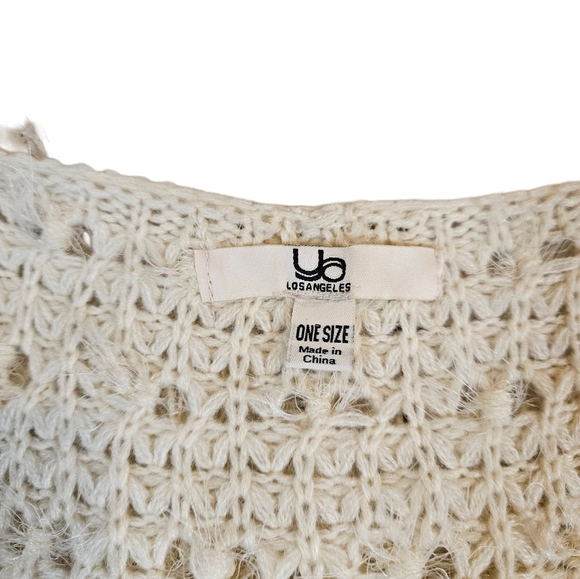 Ya Los Angeles Faux Fur Hippie Boho Style Vest, Ivory/Cream, OS - Picture 9 of 12
